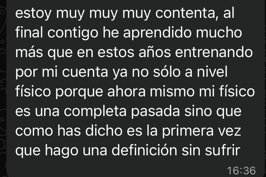 Mensaje real de cliente del Método LB 1