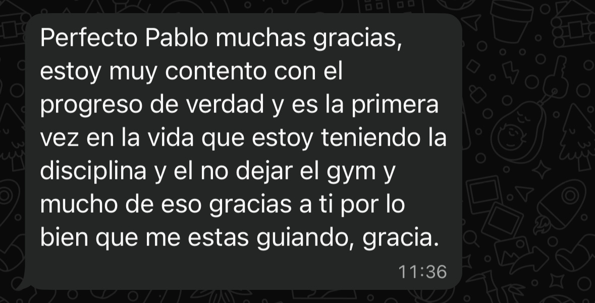 Mensaje real de cliente del Método LB 2