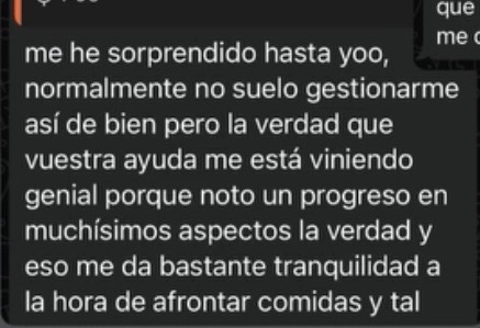 Mensaje real de cliente del Método LB 4