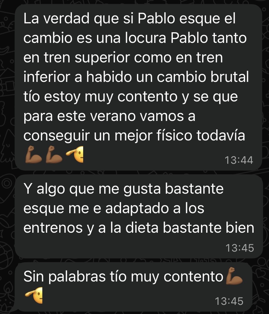 Mensaje real de cliente del Método LB 5
